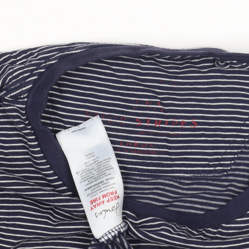 Joules Women's Blue Striped Crew Neck T-Shirt L