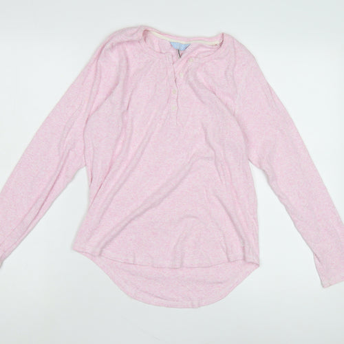 Joules Pink Henley Long Sleeve Top for Women Size 14