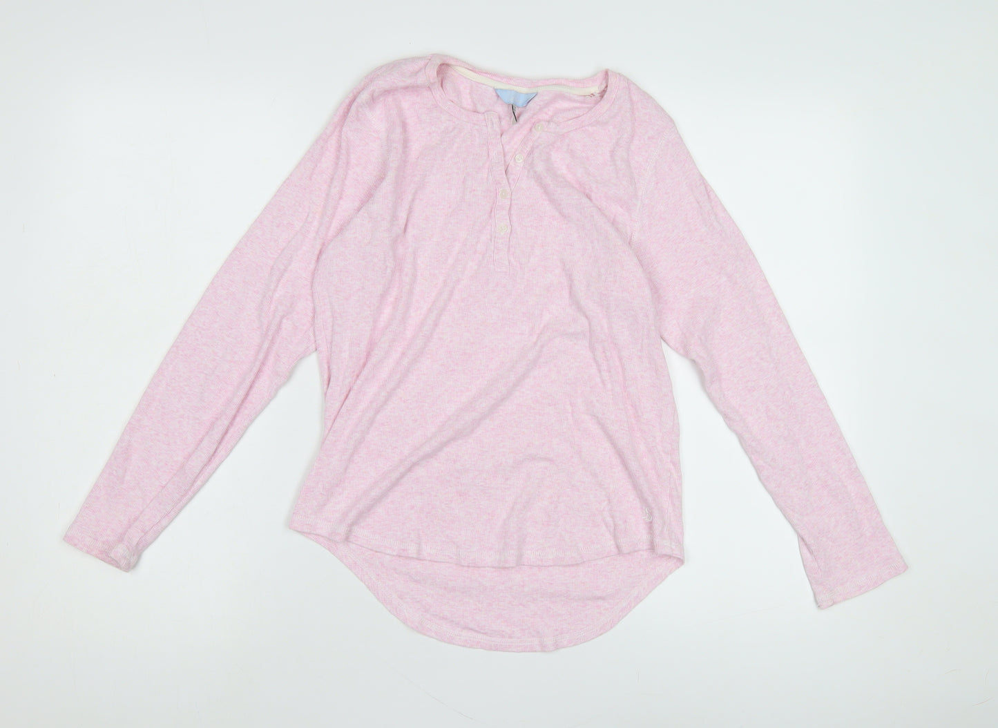 Joules Pink Henley Long Sleeve Top for Women Size 14