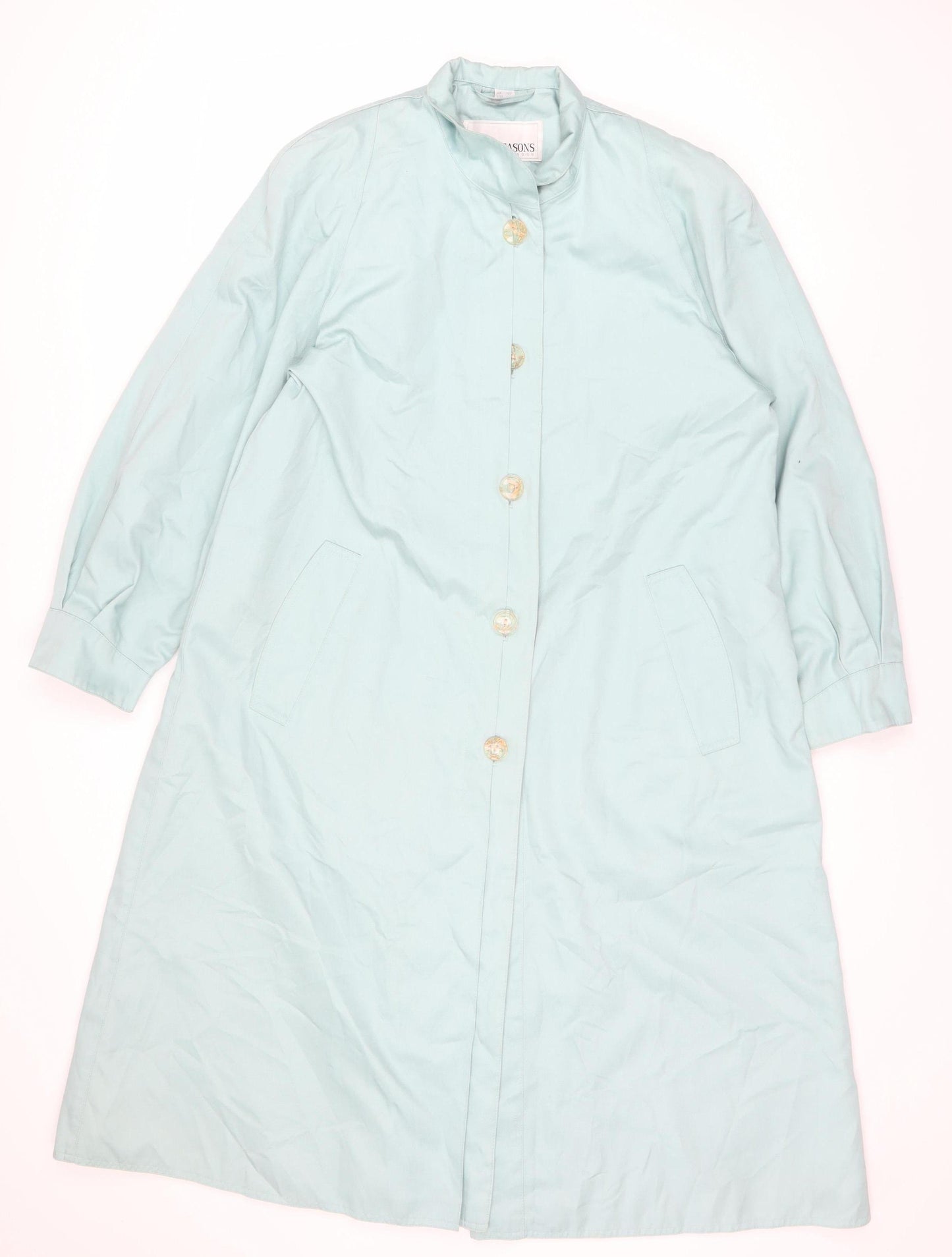 Four Seasons Women's Blue Trench Coat, Size 12