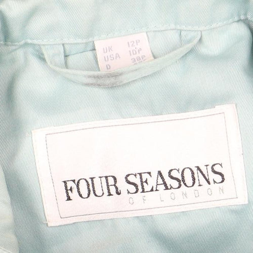 Four Seasons Women's Blue Trench Coat, Size 12