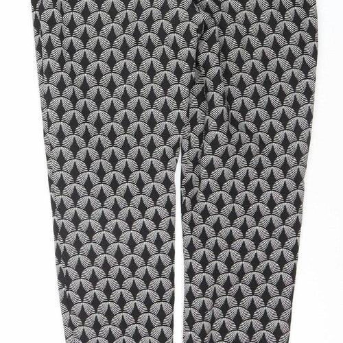 Next Women's Black Geometric Trousers Size 8