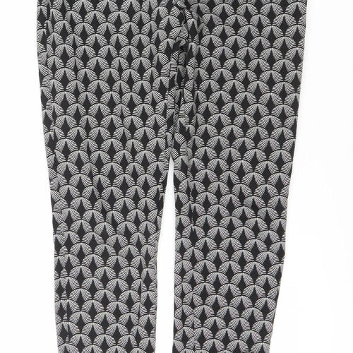 Next Women's Black Geometric Trousers Size 8