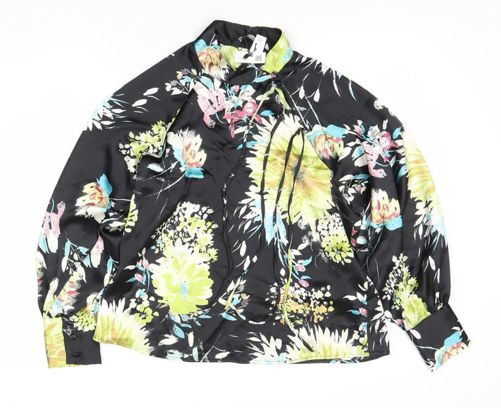 Zara Women's Floral Blouse Multicoloured Size 8