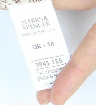 Marks and Spencer Women's Brown Button-Up Shirt UK 10