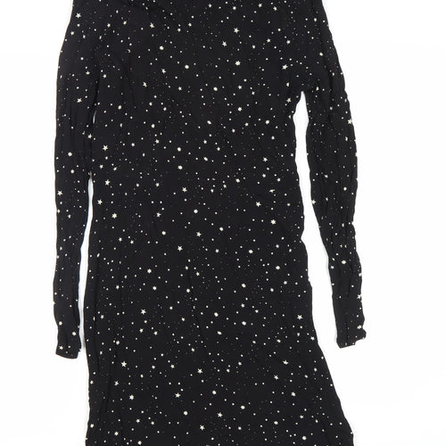 H&M Women's Black Star Pattern Dress, Size 10