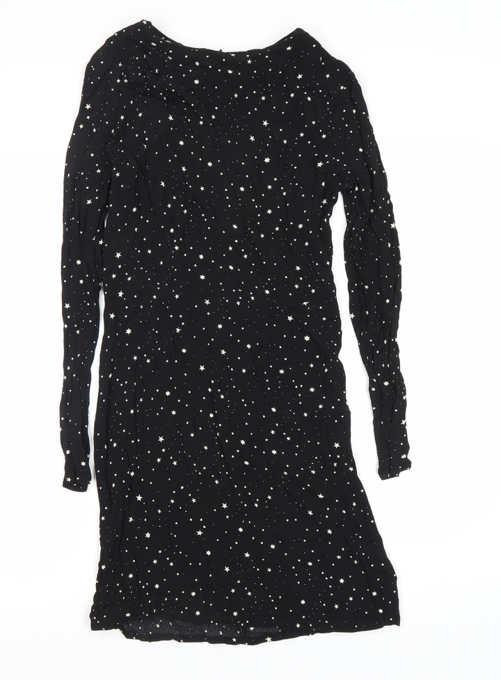 H&M Women's Black Star Pattern Dress, Size 10