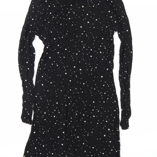 H&M Women's Black Star Pattern Dress, Size 10