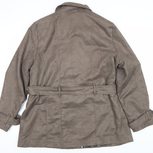 Klass Collection Brown Belted Women's Jacket Size 18