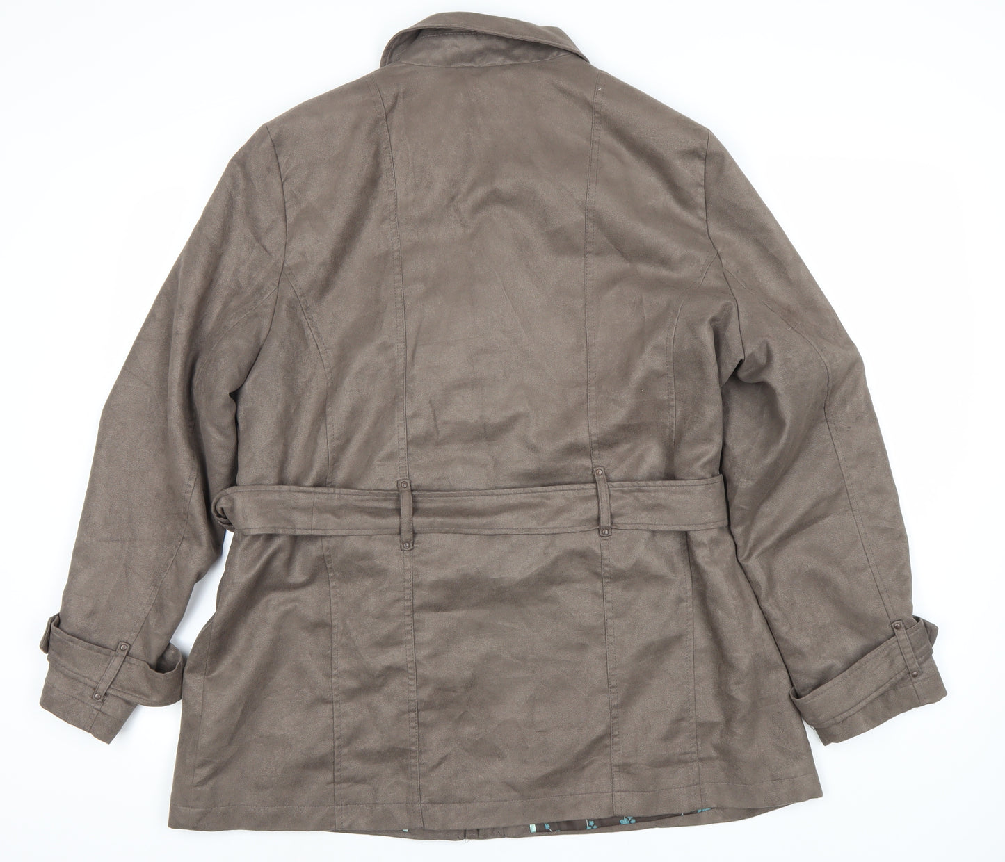 Klass Collection Brown Belted Women's Jacket Size 18