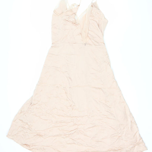 Reiss Women's Beige Dress Size 4 Sleeveless Zip