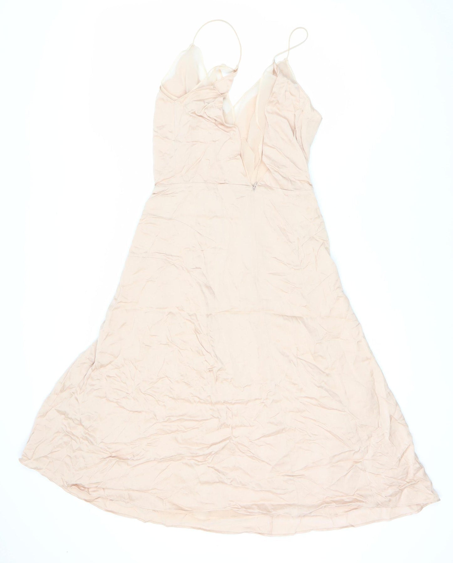 Reiss Women's Beige Dress Size 4 Sleeveless Zip
