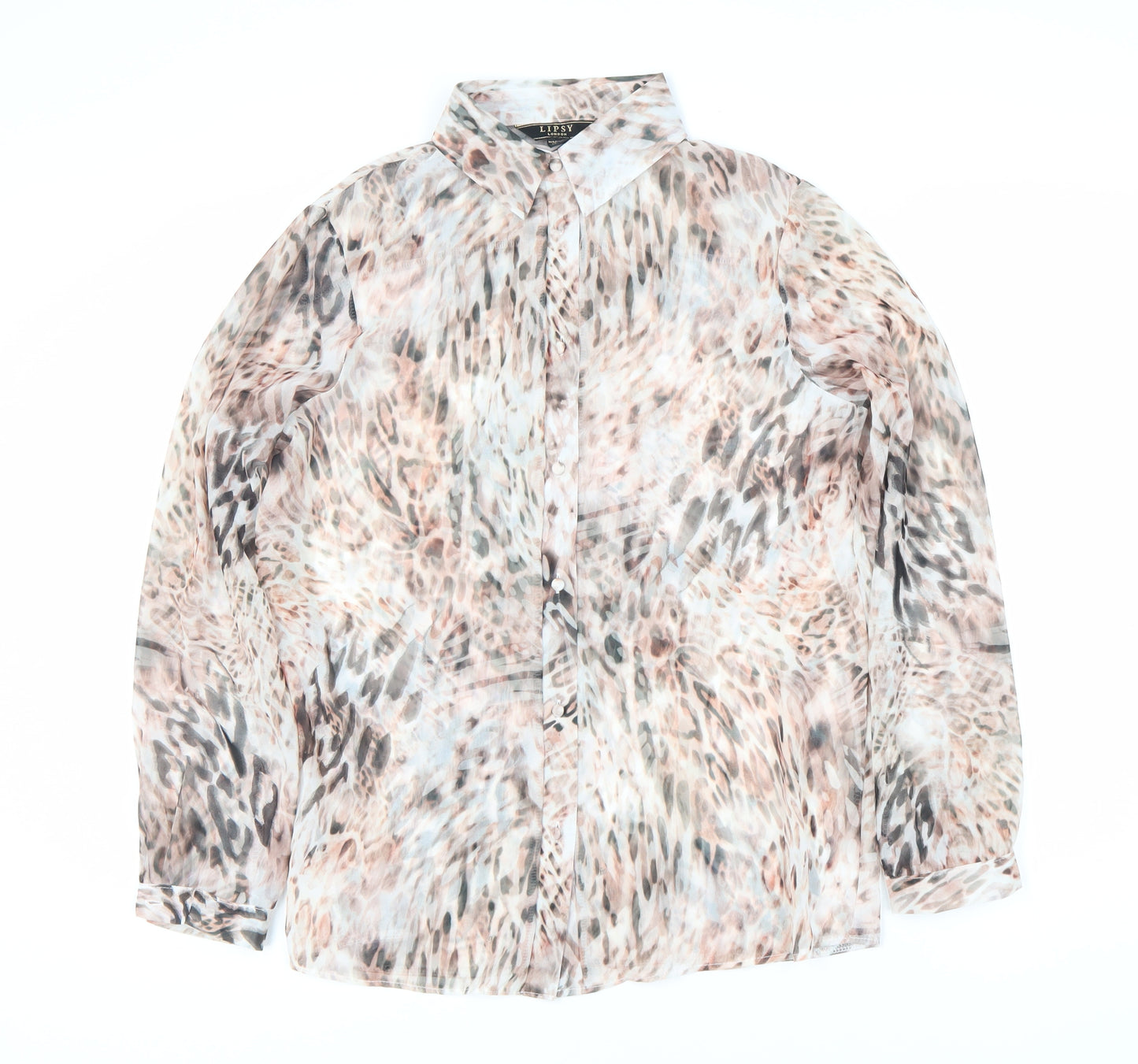 Lipsy Women's Multicoloured Animal Print Blouse Size 10