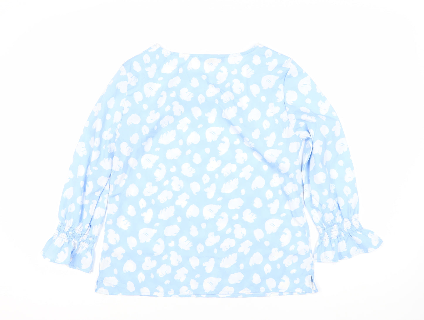 French Connection Women's Blue Animal Print Top, S