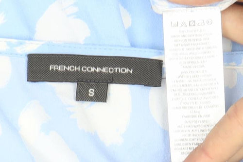 French Connection Women's Blue Animal Print Top, S