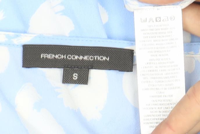 French Connection Women's Blue Animal Print Top, S