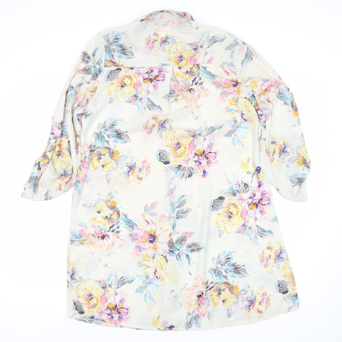 Boohoo Women's Multicoloured Floral Shirt Dress Size 14