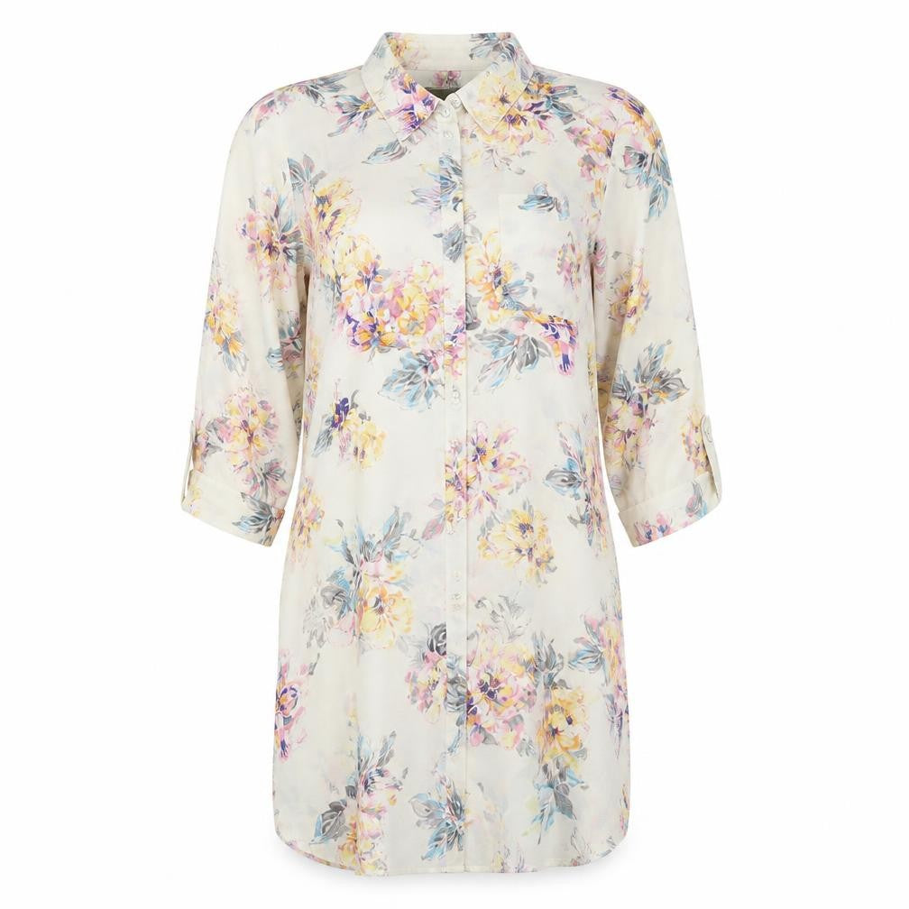 Boohoo Women's Multicoloured Floral Shirt Dress Size 14