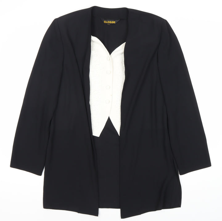 Bassin Women's Black Mid-Length Formal Jacket Size 12
