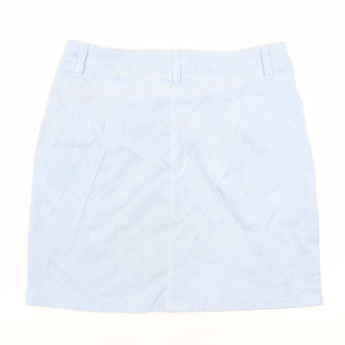 Boohoo Women's Blue Short Skirt, UK 10, Button Detail