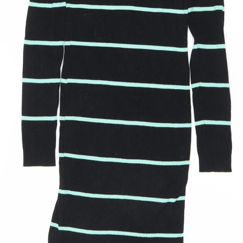 Collusion Women's Black Striped Knit Dress Size 6