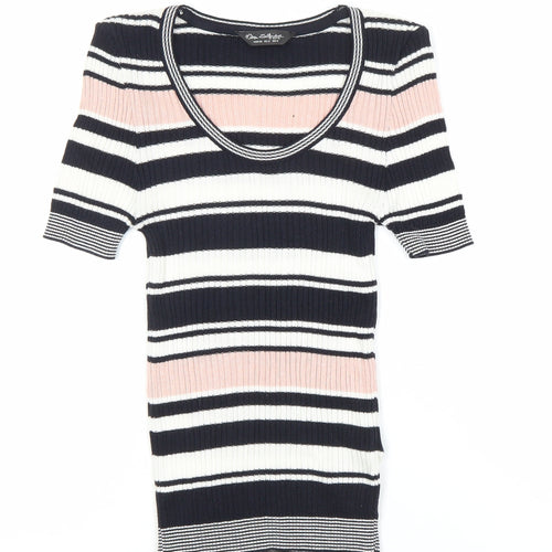 Joe Fresh Women's Multicoloured Stripe Scoop Neck Top