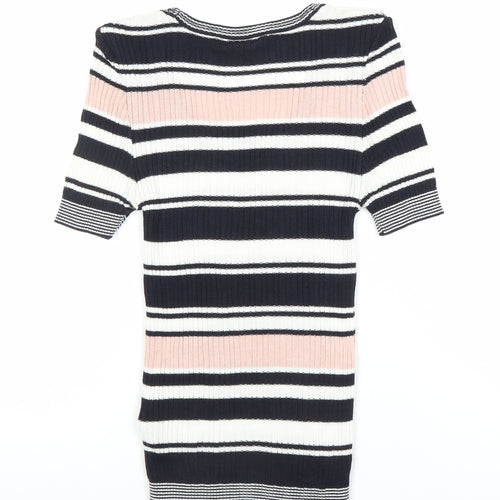 Joe Fresh Women's Multicoloured Stripe Scoop Neck Top