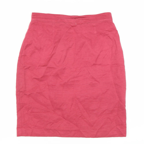 Monsoon Pink Silk Pencil Skirt Women Size 12