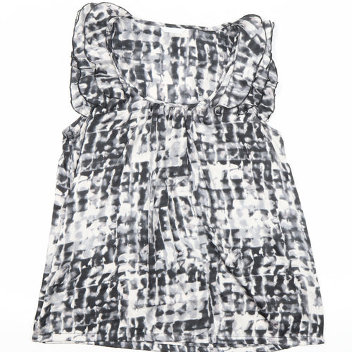 Women's Multicoloured Ruffle Sleeveless Blouse - L