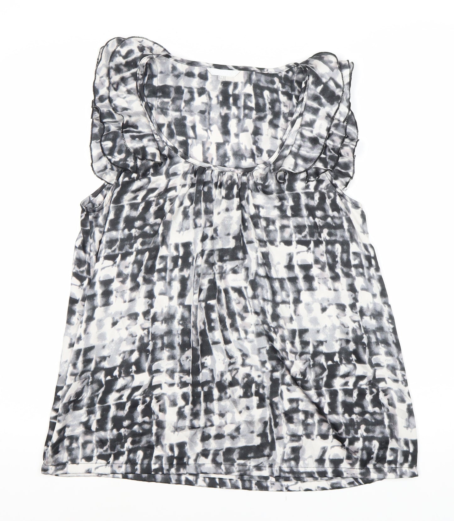 Women's Multicoloured Ruffle Sleeveless Blouse - L