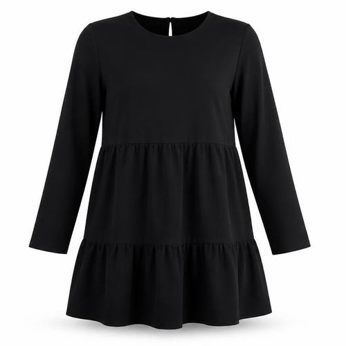 ASOS DESIGN Black Shift Dress Women Size 10 Long Sleeve