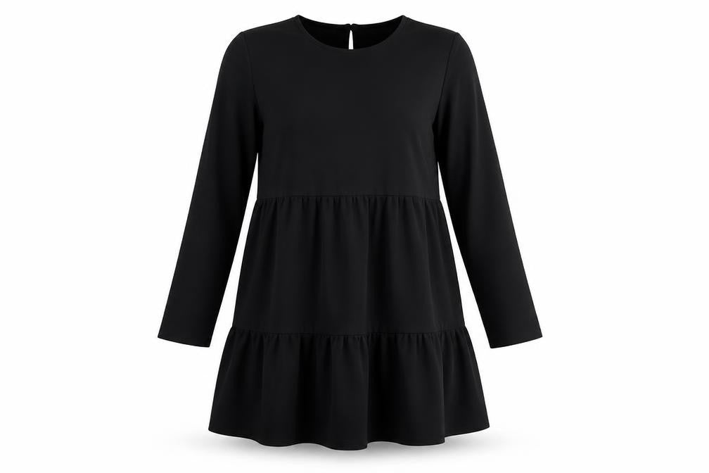 ASOS DESIGN Black Shift Dress Women Size 10 Long Sleeve