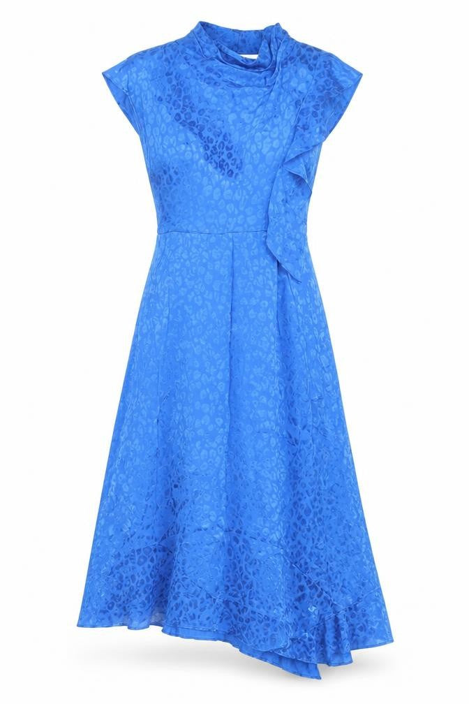 Front view of Topshop Women's Blue Dress, size 8, Viscose Elegant