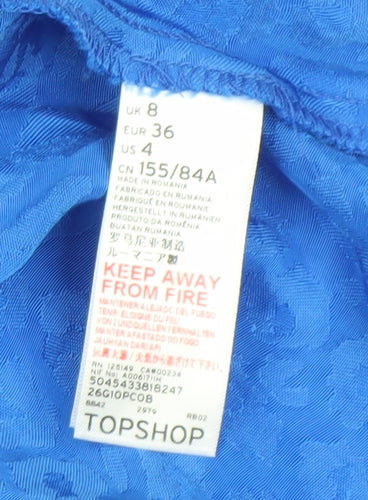 Topshop Women's Blue Dress Size 8 Viscose Elegant