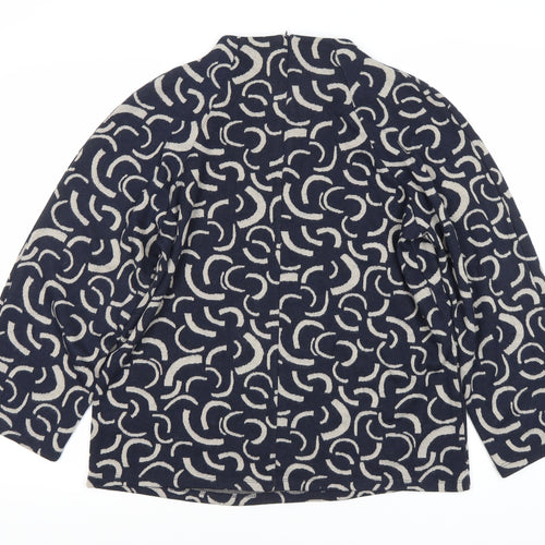 Marks and Spencer Women’s Blue Geometric Jersey Top Size 14