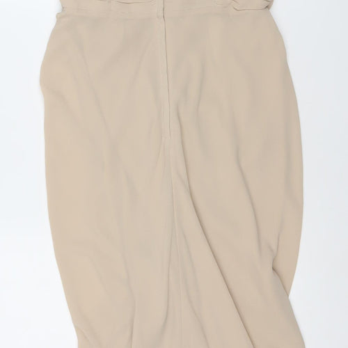 H&M Women Beige Sleeveless Strapless Dress