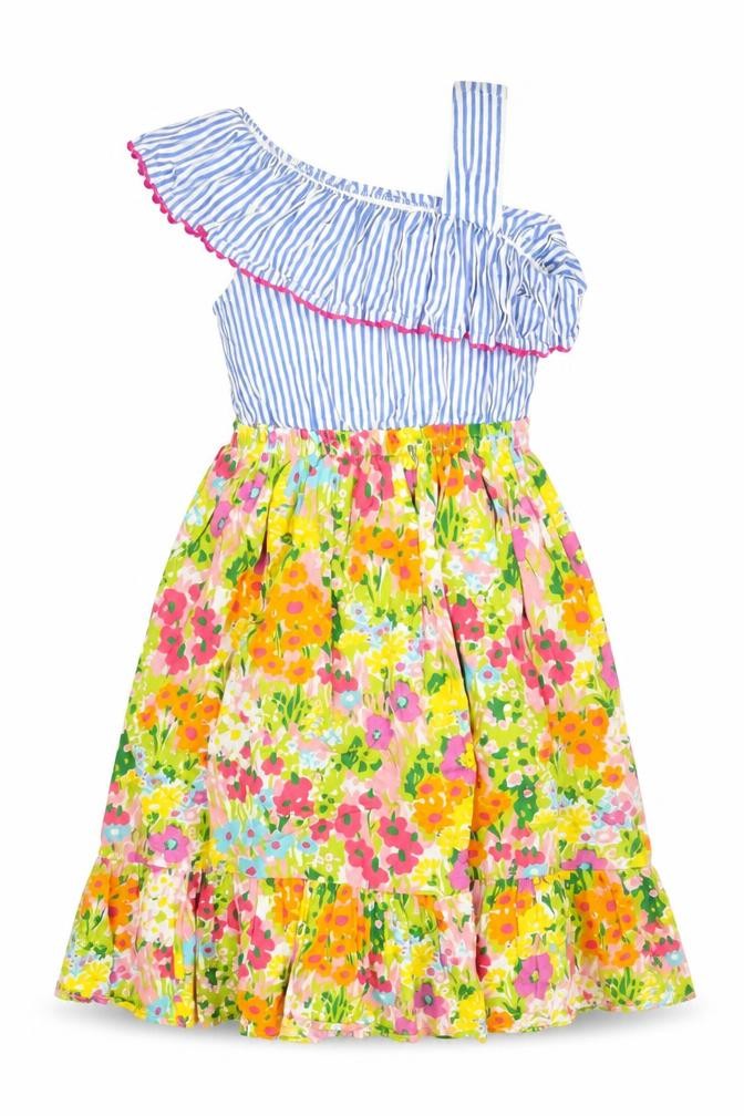 Front view of Monsoon Women's Multicoloured Floral A-Line Dress