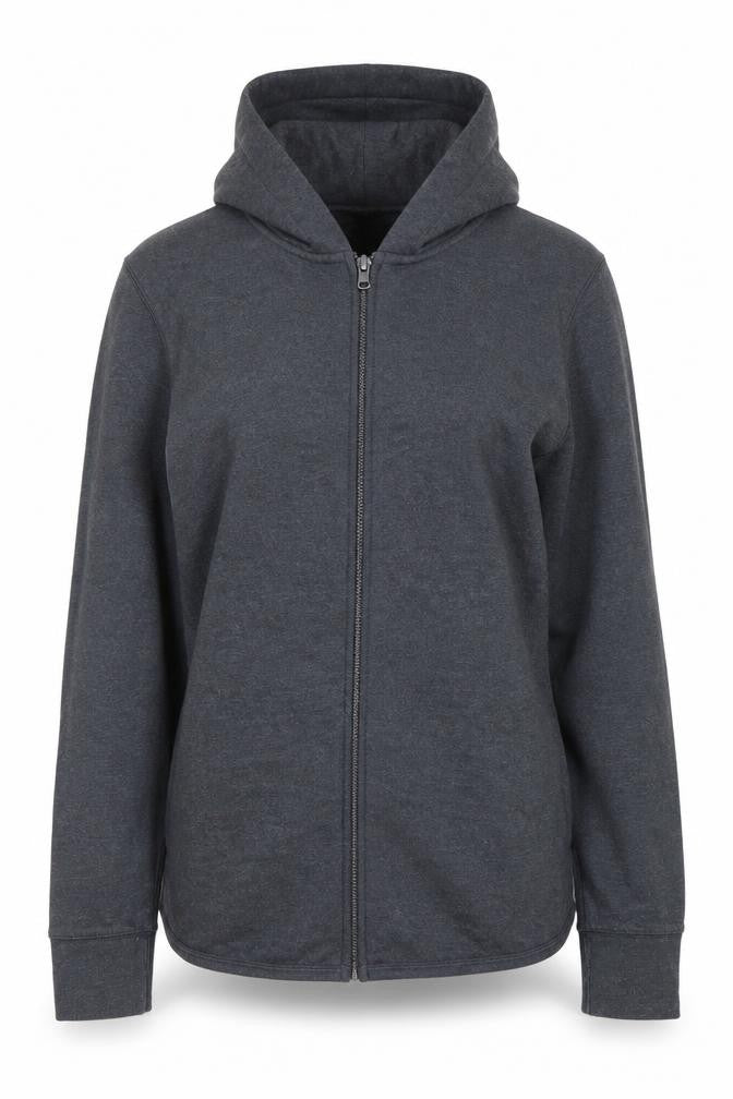 Front view of Gap Women's Grey Full Zip Hoodie, size S