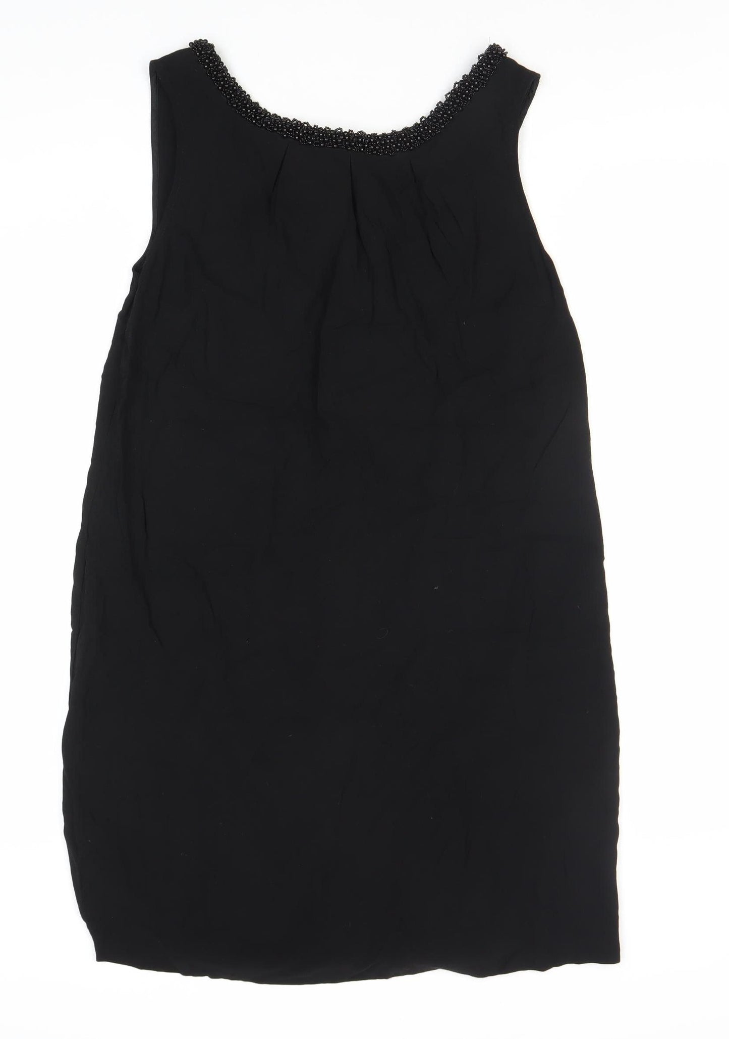 Monsoon Black Scoop Neck Beaded Dress Size 14