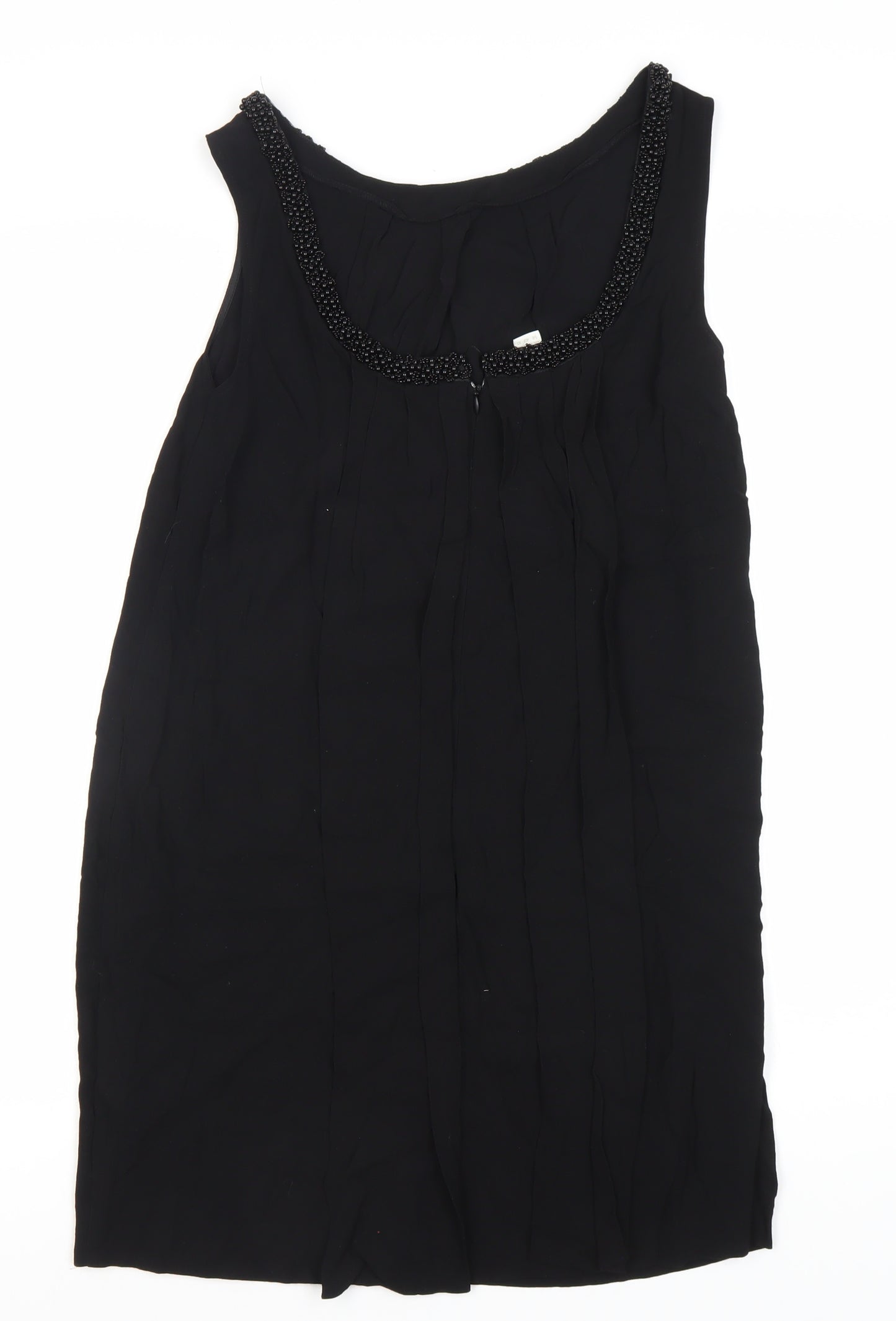 Monsoon Black Scoop Neck Beaded Dress Size 14