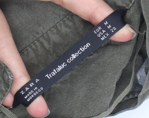 Women's Green Button-Up Shirt Size 10 Lyocell Long Sleeve