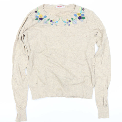 Cath Kidston Women's Beige Floral Knit Jumper XS