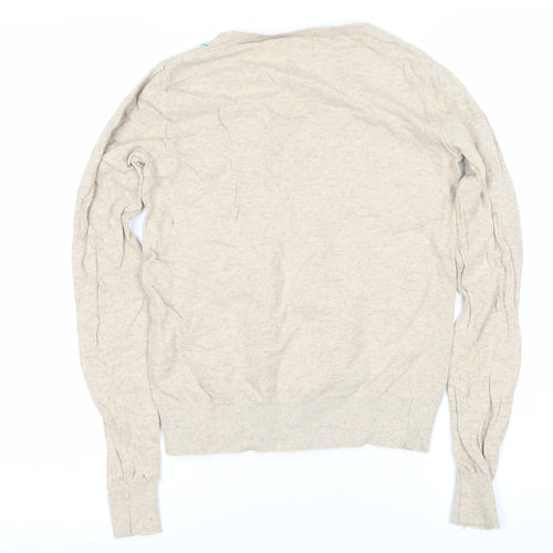 Cath Kidston Women's Beige Floral Knit Jumper XS