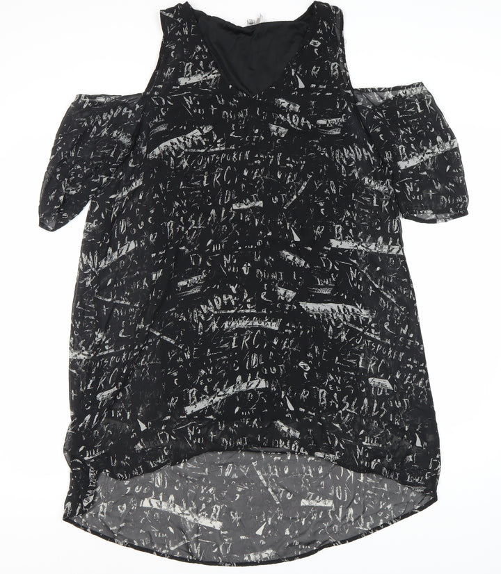 Divided by H&M Women's Black Dress, Size 12, Cold Shoulder