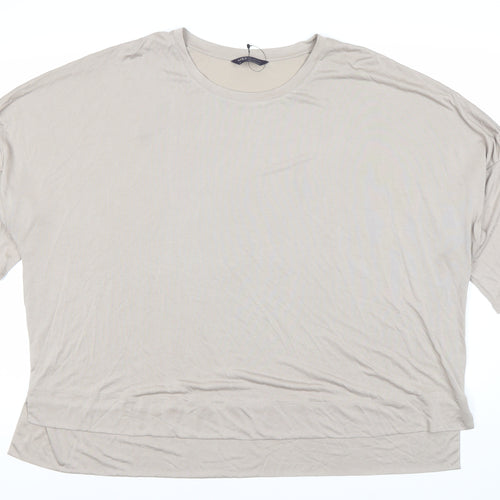 Marks and Spencer Women's Beige 3/4 Sleeve T-Shirt