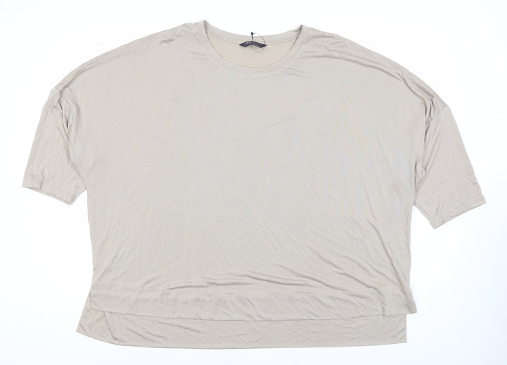 Marks and Spencer Women's Beige 3/4 Sleeve T-Shirt
