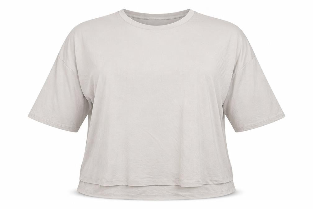 Front view of Marks & Spencer Women's Beige 3/4 Sleeve T-Shirt