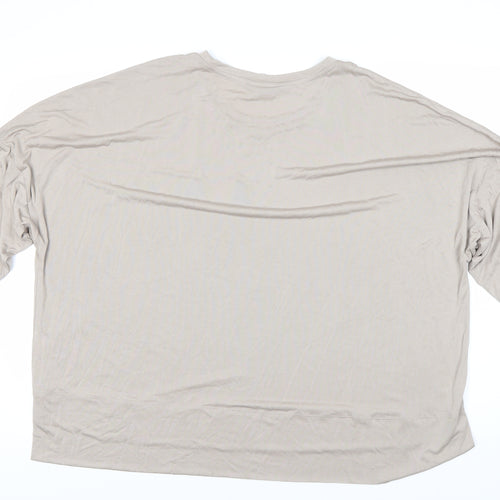 Marks and Spencer Women's Beige 3/4 Sleeve T-Shirt