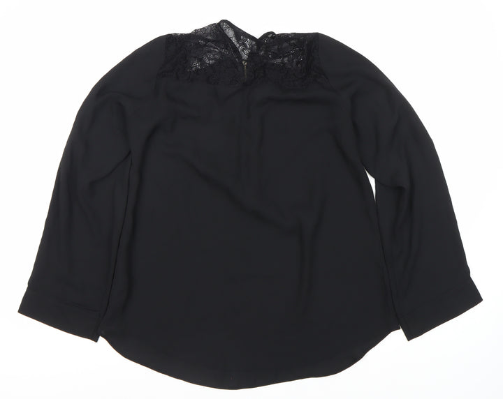 Dorothy Perkins Women's Black Lace Zip Blouse