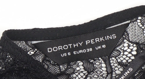 Dorothy Perkins Women's Black Lace Zip Blouse